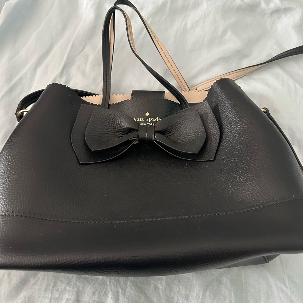 Kate Spade Black Leather Bow Shoulder Bag